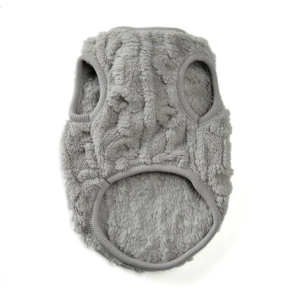 Fleece Warm Dog Vest — Soft Cozy Plush Winter Sleeveless Sweatshirt for Small & Medium Dogs and Cats