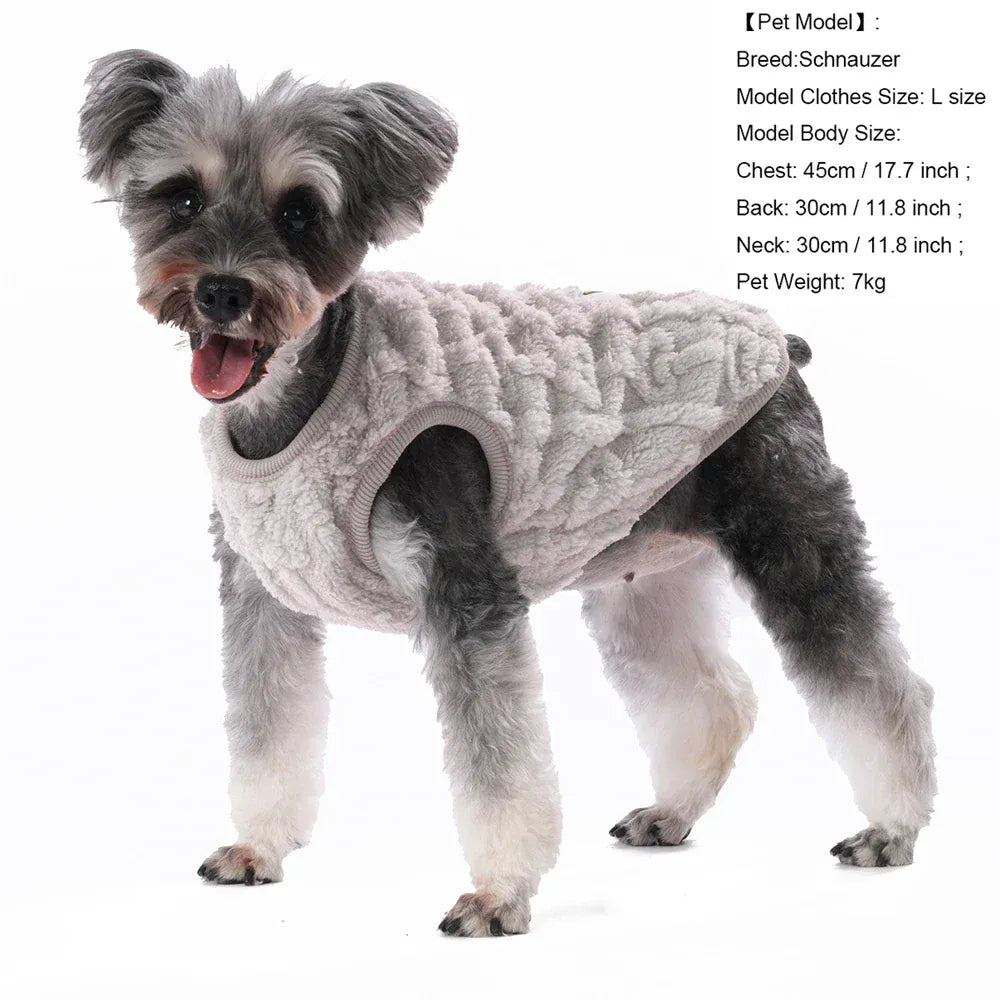 Fleece Warm Dog Vest — Soft Cozy Plush Winter Sleeveless Sweatshirt for Small & Medium Dogs and Cats