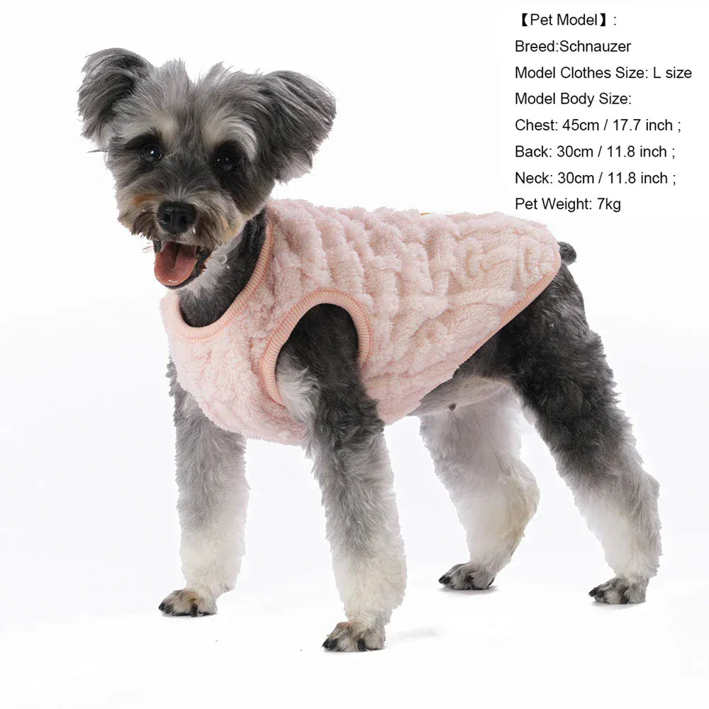 Fleece Warm Dog Vest — Soft Cozy Plush Winter Sleeveless Sweatshirt for Small & Medium Dogs and Cats