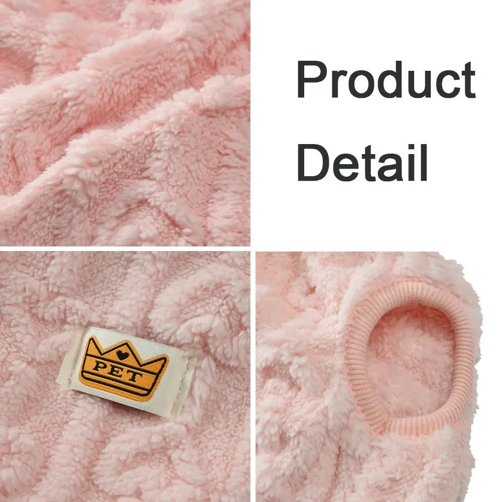 Fleece Warm Dog Vest — Soft Cozy Plush Winter Sleeveless Sweatshirt for Small & Medium Dogs and Cats