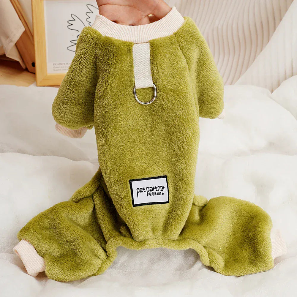 Fleece Warm Pet Clothes – Winter Dog Jumpsuit Pajamas | Pomeranian & Small Dog Nightshirt | Cozy Puppy & Cat Overalls Pijamas