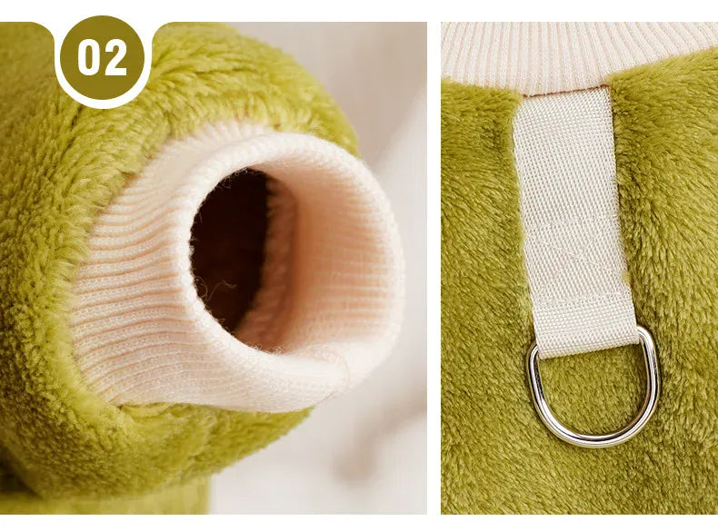 Fleece Warm Pet Clothes – Winter Dog Jumpsuit Pajamas | Pomeranian & Small Dog Nightshirt | Cozy Puppy & Cat Overalls Pijamas