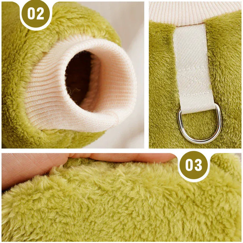 Fleece Warm Pet Clothes – Winter Dog Jumpsuit Pajamas | Pomeranian & Small Dog Nightshirt | Cozy Puppy & Cat Overalls Pijamas