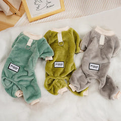 Fleece Warm Pet Clothes – Winter Dog Jumpsuit Pajamas | Pomeranian & Small Dog Nightshirt | Cozy Puppy & Cat Overalls Pijamas