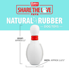Jeffers Bowling Pin Natural Rubber Treat Dispensing Dental Chew Toy for Dogs