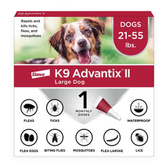 K9 Advantix II Large Dog – Vet-Recommended Flea, Tick & Mosquito Treatment for Dogs 21-55 lbs, 4-Month Supply