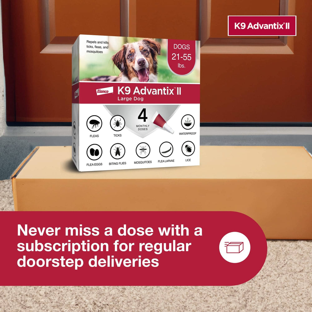 K9 Advantix II Large Dog – Vet-Recommended Flea, Tick & Mosquito Treatment for Dogs 21-55 lbs, 4-Month Supply