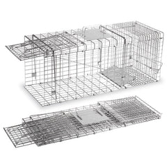 Large Foldable Live Animal Cage Trap – Humane Cat & Wildlife Trap