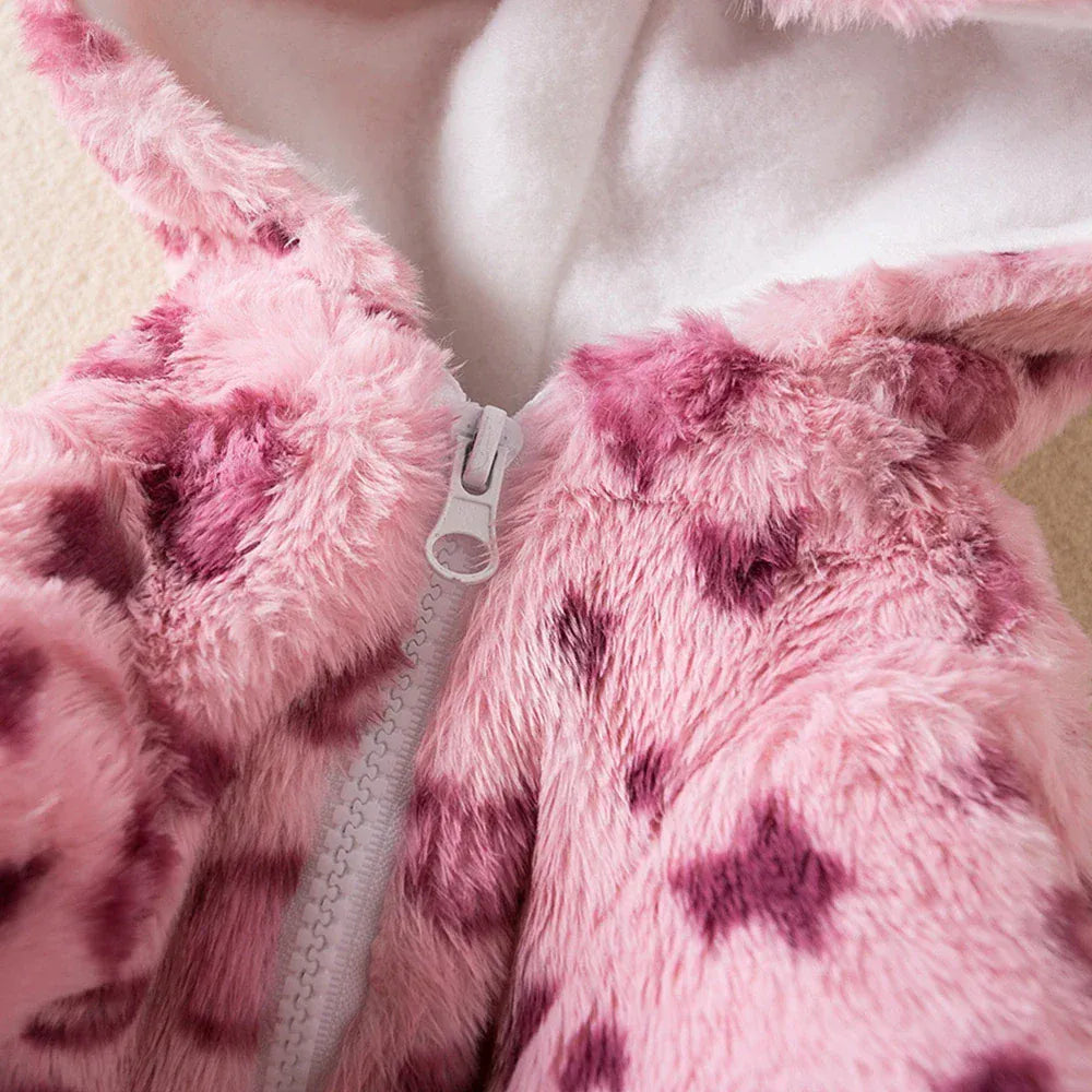 Leopard Print Fleece Hoodie - Fashion Winter Coat for French Bulldogs & Small Breeds