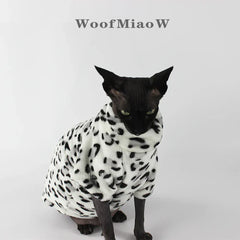 Leopard Print Sphynx Cat Clothes - Fashion Winter Wear for Hairless Cats