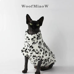 Leopard Print Sphynx Cat Clothes - Fashion Winter Wear for Hairless Cats