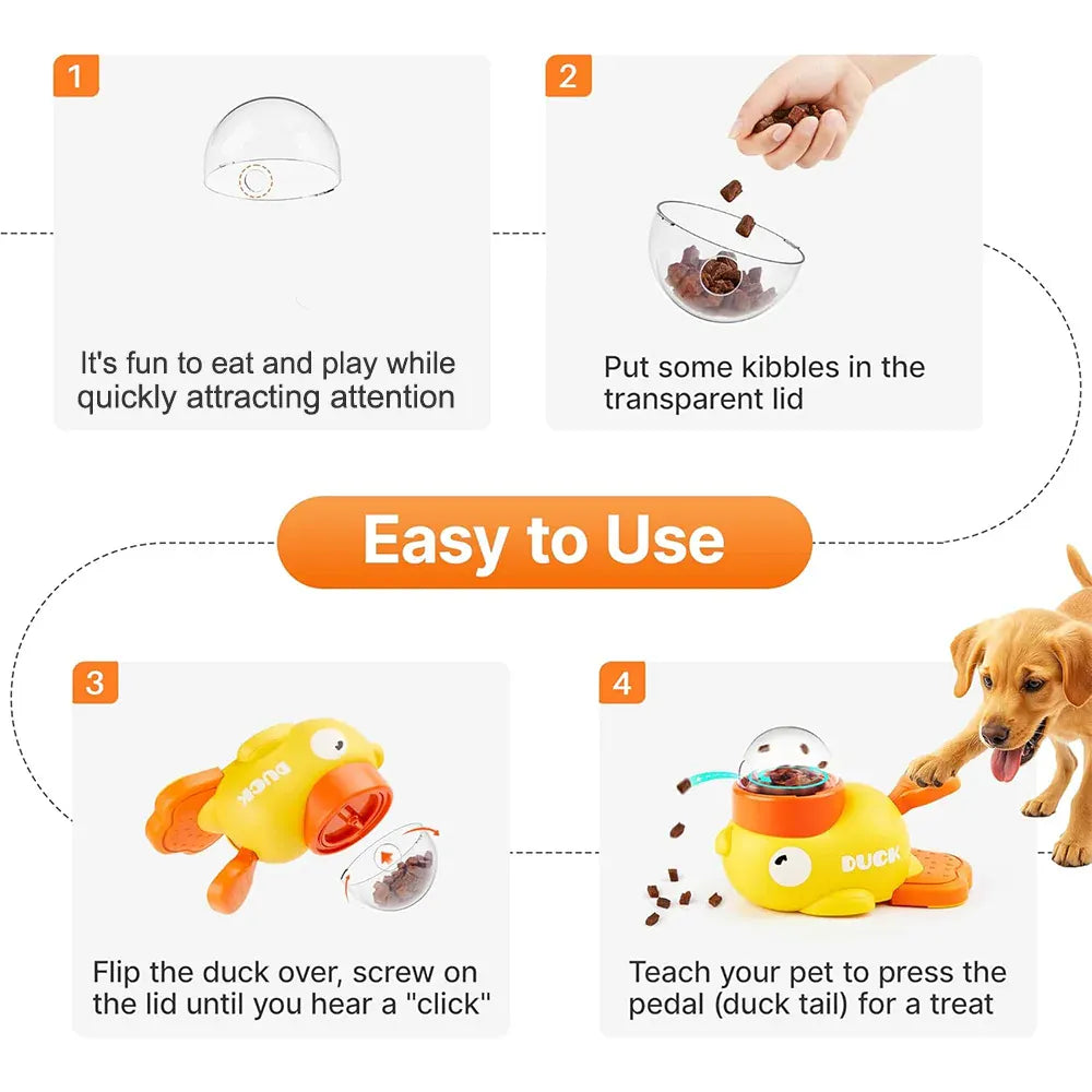 Little Yellow Duck Interactive Pet Feeder – Smart Slow Feeding Toy for Cats & Dogs