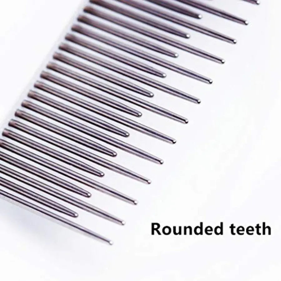 Long and Short Teeth Pet Comb for Dogs and Cats Essential Tool in Home Grooming Kit to Effectively Remove Knots Mats and Tangle