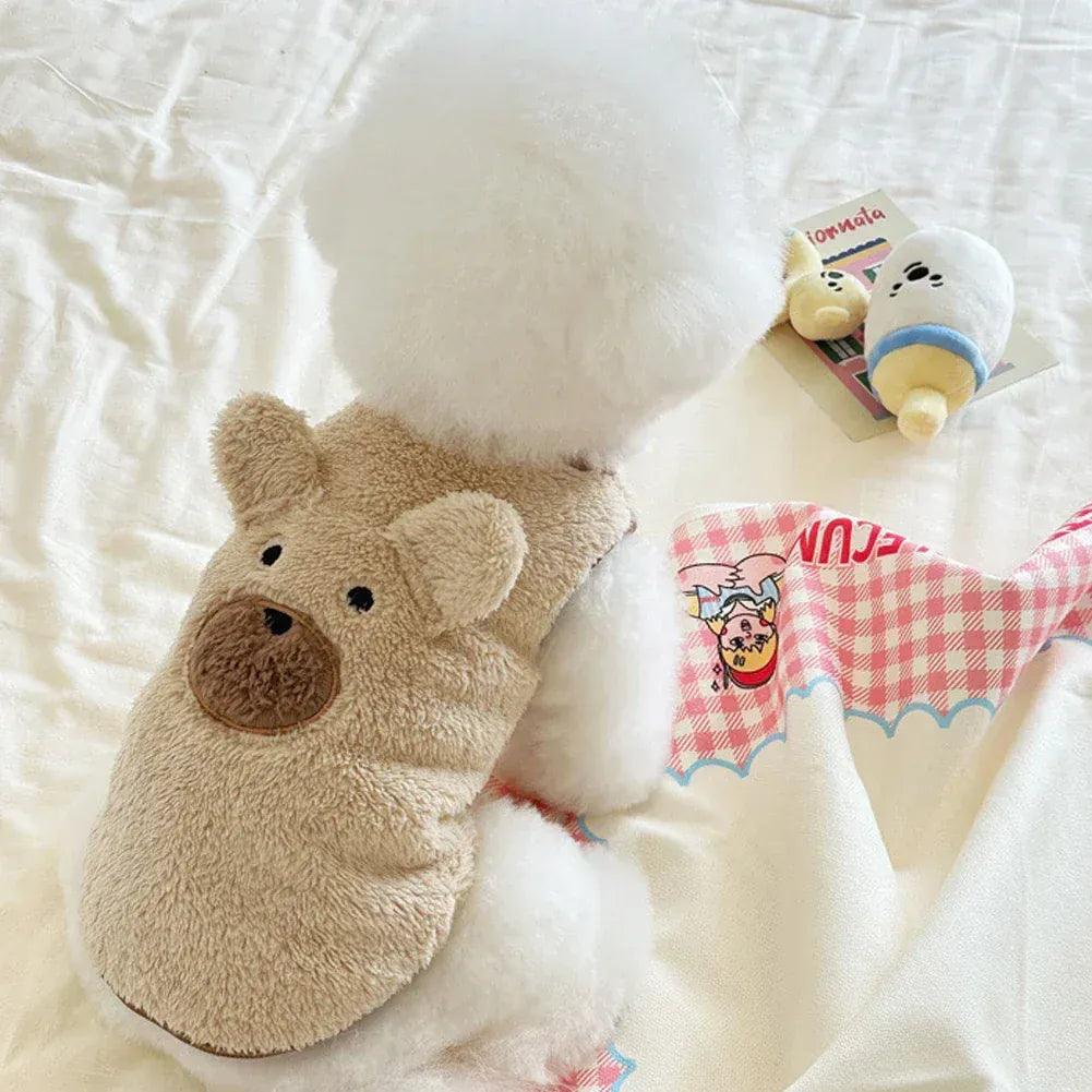 Plush Teddy Bear Dog Sweater | Winter Warm Vest for Small Dogs 1.5–11.5kg | Soft & Cozy Pet Clothes for Teddy, Schnauzer & Puppy