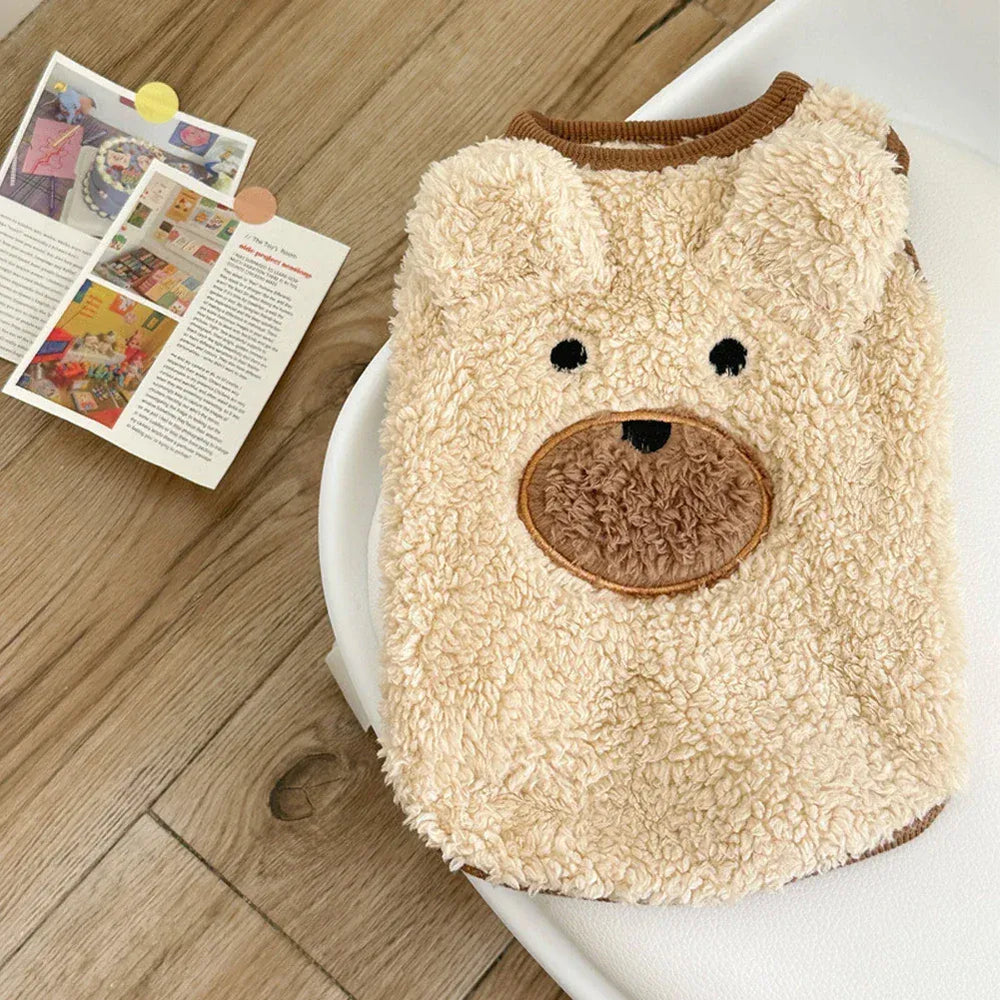 Plush Teddy Bear Dog Sweater | Winter Warm Vest for Small Dogs 1.5–11.5kg | Soft & Cozy Pet Clothes for Teddy, Schnauzer & Puppy