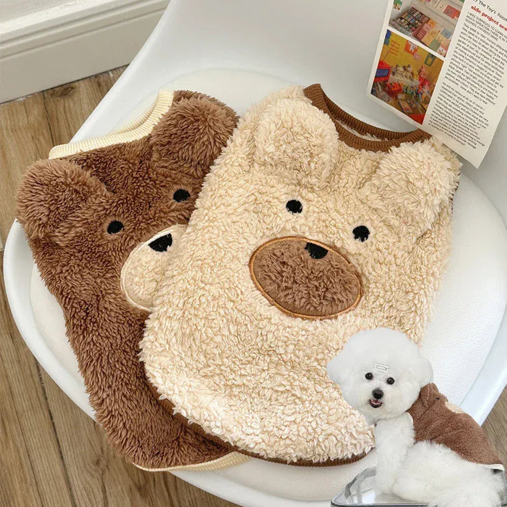 Plush Teddy Bear Dog Sweater | Winter Warm Vest for Small Dogs 1.5–11.5kg | Soft & Cozy Pet Clothes for Teddy, Schnauzer & Puppy