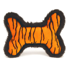 Jeffers Plush Tiger-Skin Bone Squeaky Dog Toy