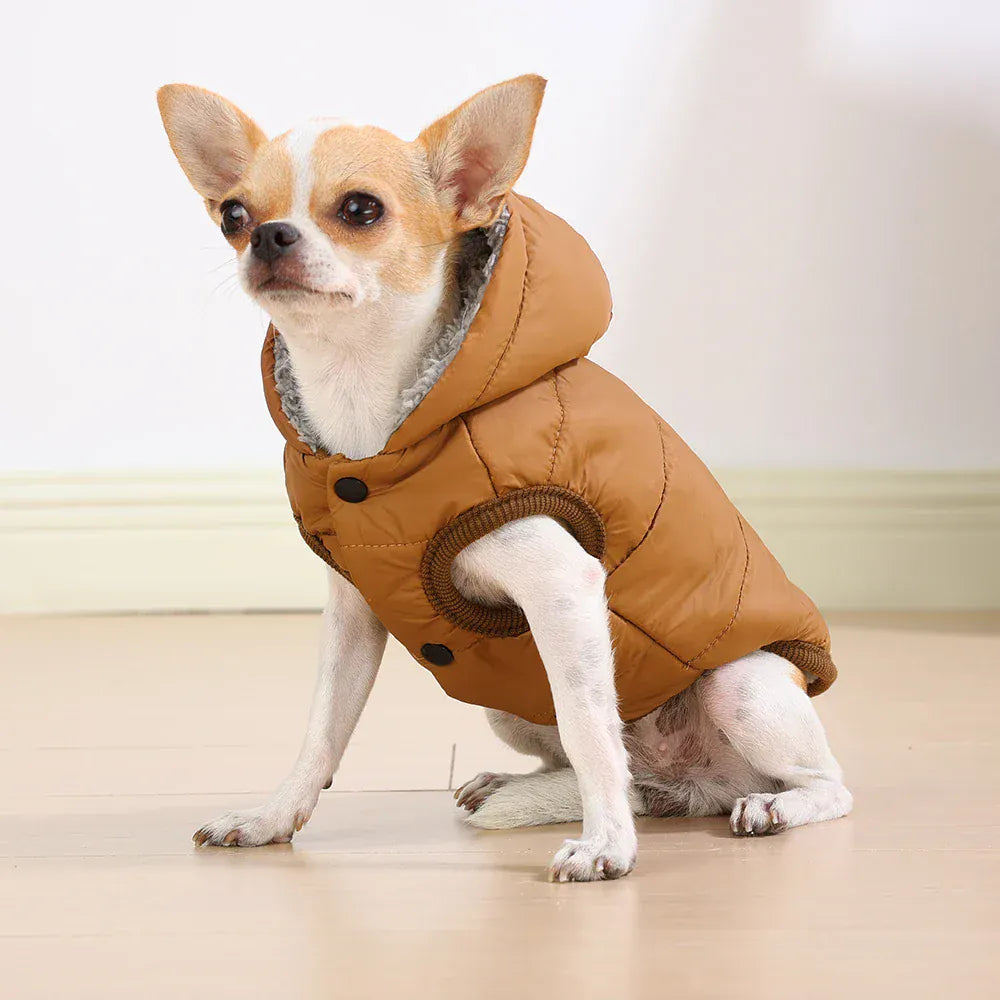 Premium Hooded Cat & Dog Coat - Windproof Fleece Jacket with D-Ring