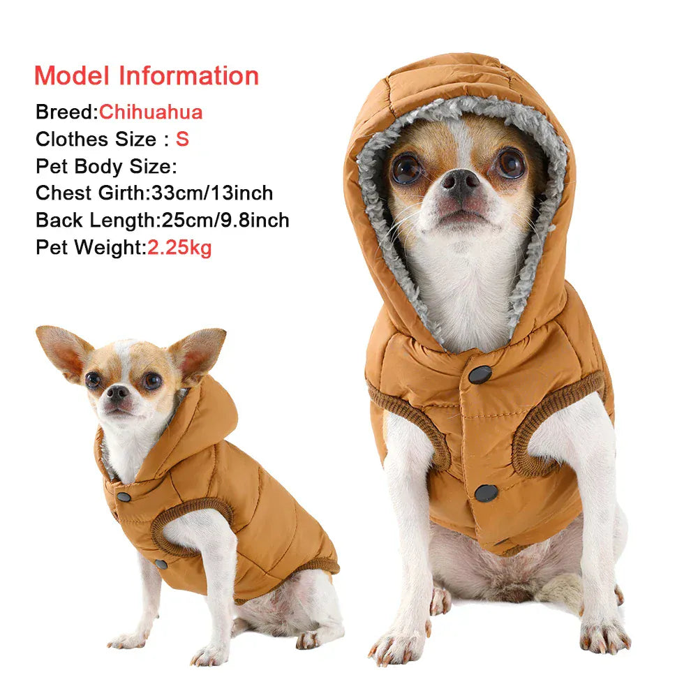 Premium Hooded Cat & Dog Coat - Windproof Fleece Jacket with D-Ring