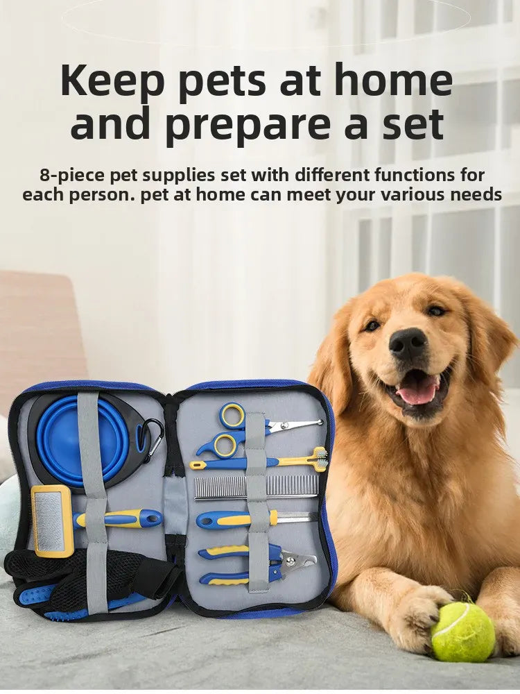 Professional Pet Grooming Kit | Dog & Cat Hair Trimmer, Nail Clipper & Comb Set | Knotting & Hair Removal Tools