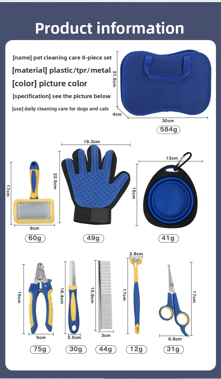 Professional Pet Grooming Kit | Dog & Cat Hair Trimmer, Nail Clipper & Comb Set | Knotting & Hair Removal Tools