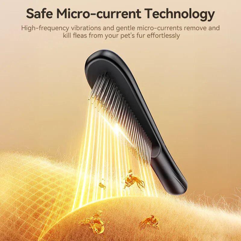 ROJECO Electric Flea Comb | Anti-Lice & Flea Removal Brush for Dogs & Cats | Multifunctional Hair Cleaner