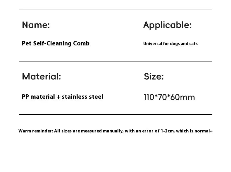 Self-Cleaning Cat Brush | Magic Deshedding Grooming Comb for Cats | Loose Fur Remover & Massage Slicker Brush