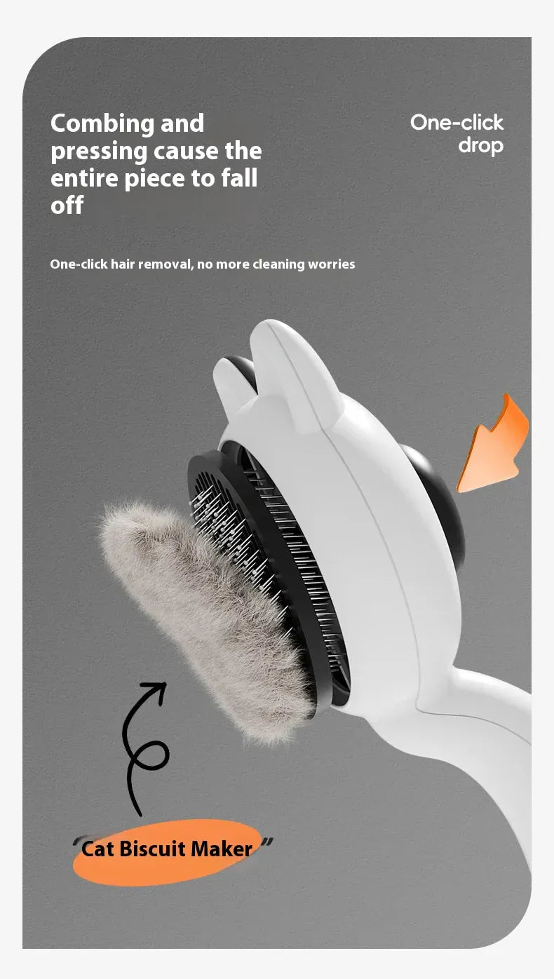 Self-Cleaning Cat Brush | Magic Deshedding Grooming Comb for Cats | Loose Fur Remover & Massage Slicker Brush