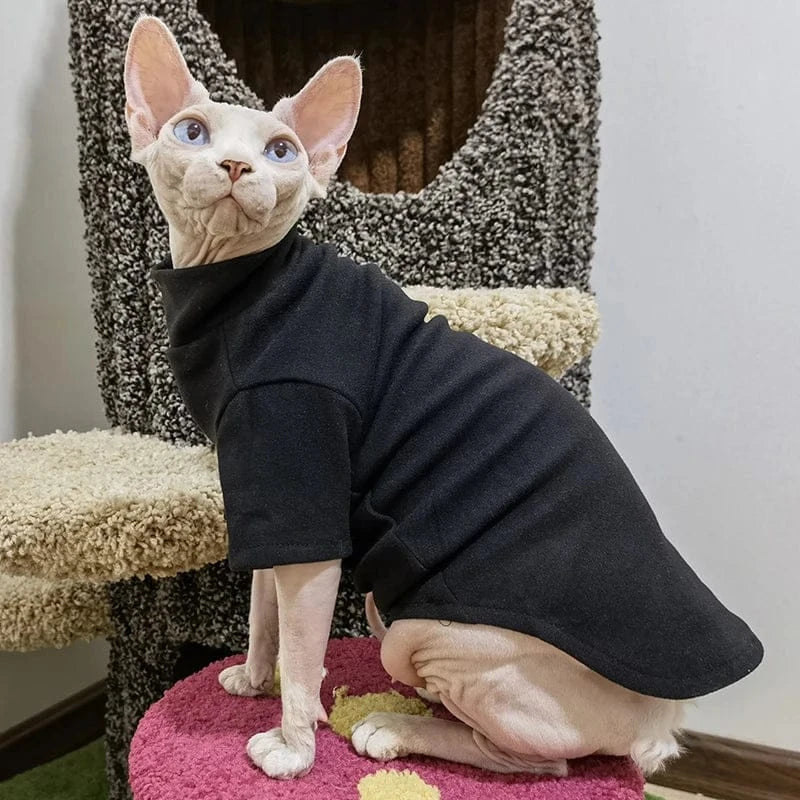 Sphynx Cat Clothes - Soft Cotton Fall & Winter Outfit | Hairless Cat Clothing for Cornish & Devon Cats | Cozy Kitten Costume for Small Dogs