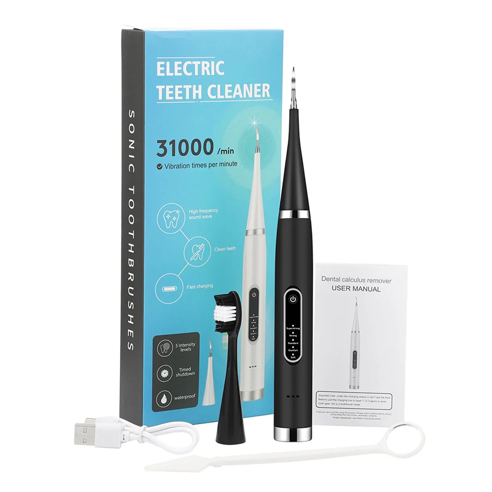 Ultrasonic Electric Dog Toothbrush | Portable Professional Pet Dental Cleaner | Plaque & Tartar Removal for Dogs & Cats