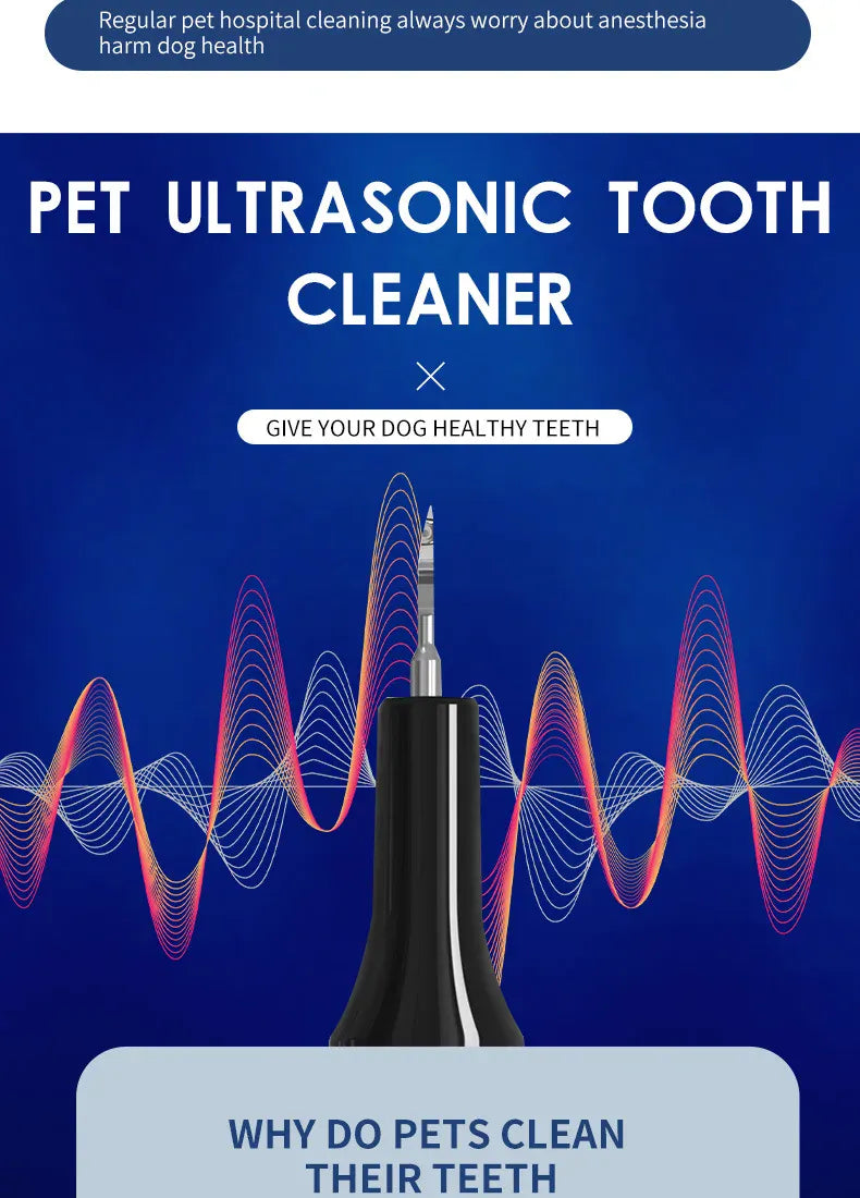 Ultrasonic Electric Dog Toothbrush | Professional Pet Plaque & Tartar Remover | Teeth Whitening & Dental Care