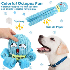 Valentine’s Day Dog Snuffle Toy | Plush Octopus Interactive Puzzle | Chew & Slow Feeding Game for Puppies & Dogs