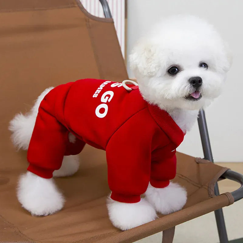 Winter Warm Dog Coat | Small & Medium Dog Hoodie, Thickened Jumpsuit for Puppies | Soft & Cozy Pet Clothes