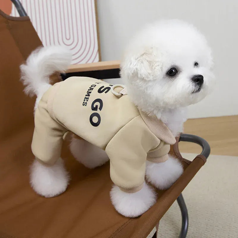 Winter Warm Dog Coat | Small & Medium Dog Hoodie, Thickened Jumpsuit for Puppies | Soft & Cozy Pet Clothes